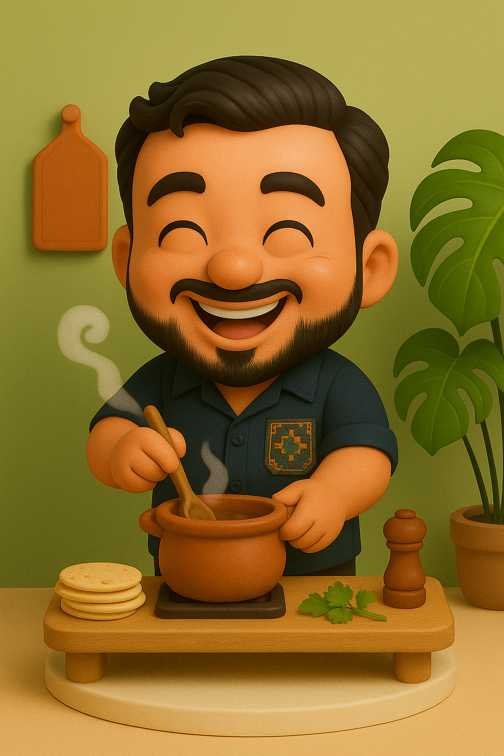 Eduardo cocinando